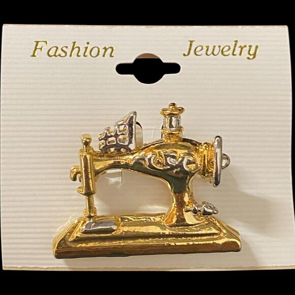 Wholesale Bulk Lot 12 Gold Silver Tone Stylized Sewing Machine Brooches Pins - Picture 1 of 10